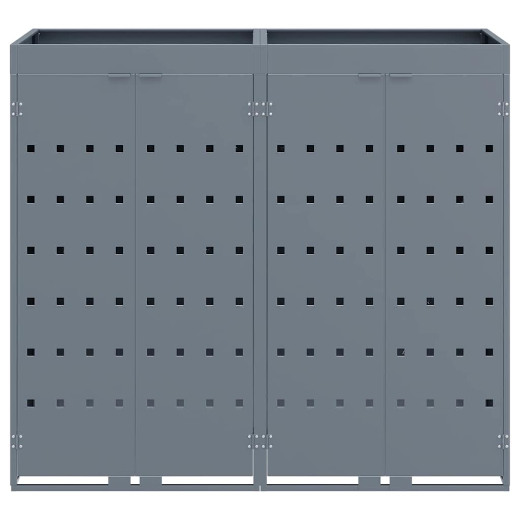 vidaXL Wheelie Bin Storage for 2 Bins Light Grey 136 x 77.5 x 121.5 cm