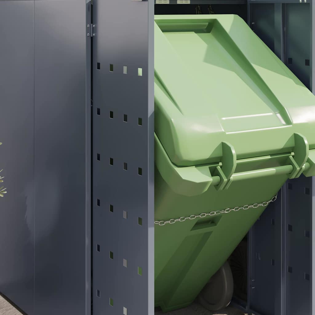 vidaXL Wheelie Bin Storage for 4 Bins Light Grey 272 x 77.5 x 121.5 cm