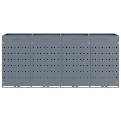 vidaXL Wheelie Bin Storage for 4 Bins Light Grey 272 x 77.5 x 121.5 cm