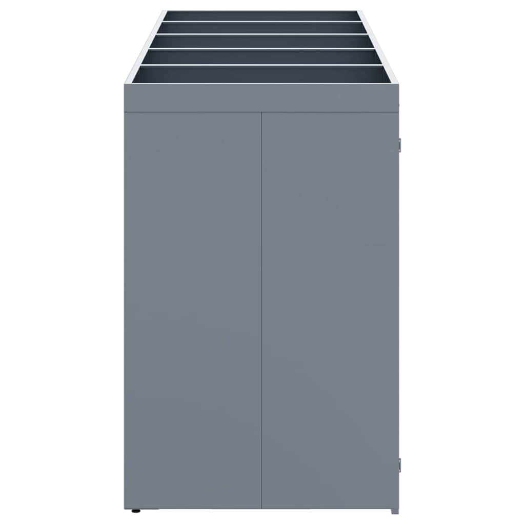 vidaXL Wheelie Bin Storage for 5 Bins Light Grey 340 x 77.5 x 121.5 cm