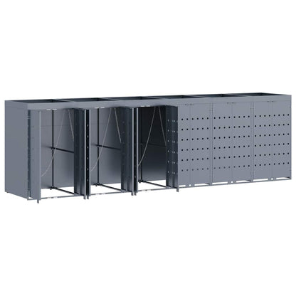 vidaXL Wheelie Bin Storage for 6 Bins Light Grey 408 x 77.5 x 121.5 cm