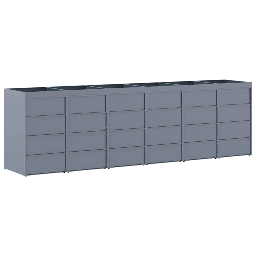 vidaXL Wheelie Bin Storage for 6 Bins Light Grey 408 x 77.5 x 121.5 cm