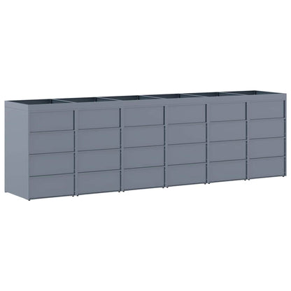 vidaXL Wheelie Bin Storage for 6 Bins Light Grey 408 x 77.5 x 121.5 cm