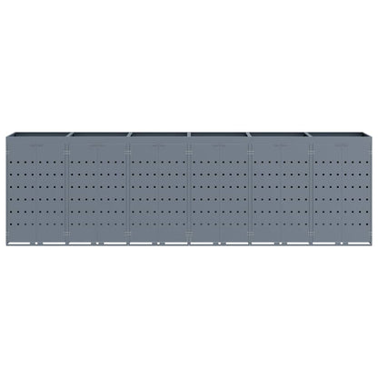 vidaXL Wheelie Bin Storage for 6 Bins Light Grey 408 x 77.5 x 121.5 cm