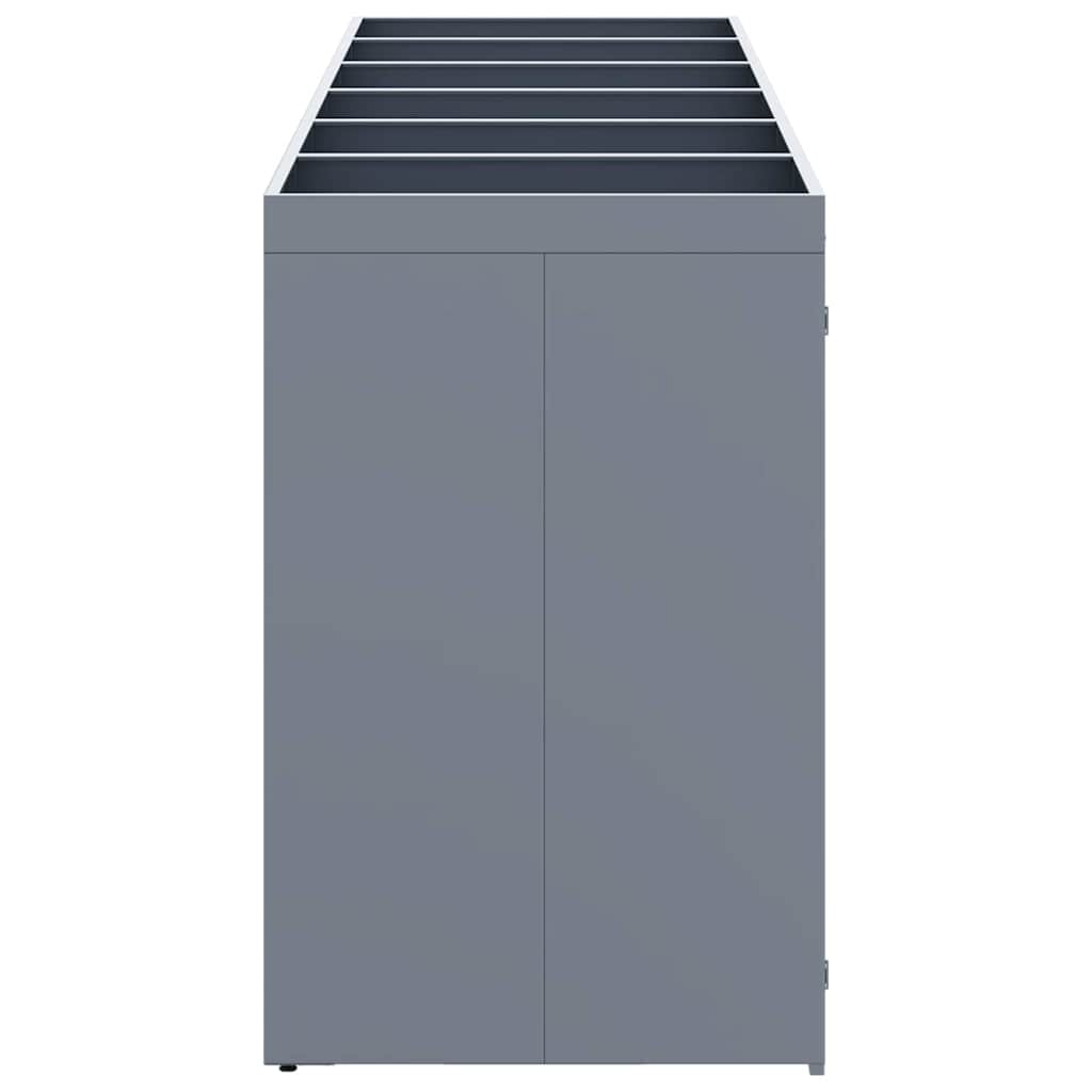 vidaXL Wheelie Bin Storage for 6 Bins Light Grey 408 x 77.5 x 121.5 cm