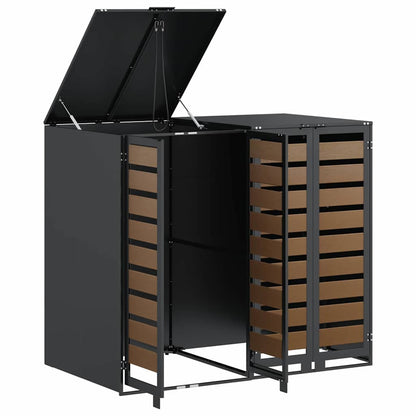 vidaXL Wheelie Bin Storage for 2 Bins Anthracite 136 x 77.5 x 115.5 cm
