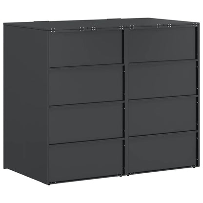 vidaXL Wheelie Bin Storage for 2 Bins Anthracite 136 x 77.5 x 115.5 cm