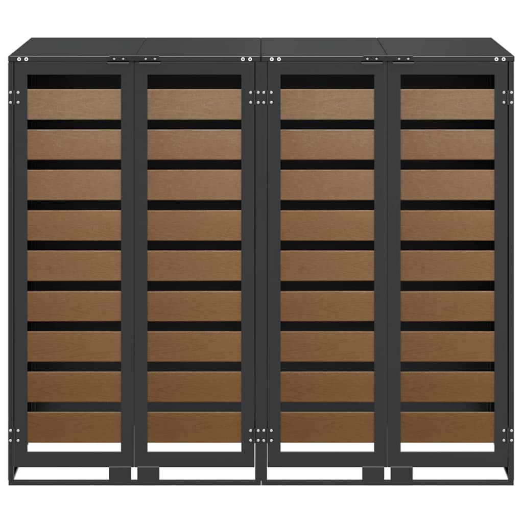 vidaXL Wheelie Bin Storage for 2 Bins Anthracite 136 x 77.5 x 115.5 cm