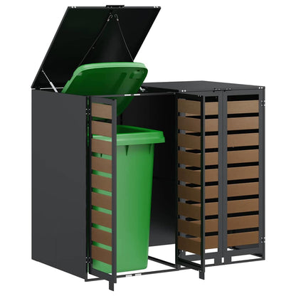 vidaXL Wheelie Bin Storage for 2 Bins Anthracite 136 x 77.5 x 115.5 cm