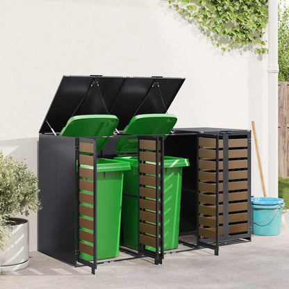 vidaXL Wheelie Bin Storage for 3 Bins Anthracite 204 x 77.5 x 115.5 cm