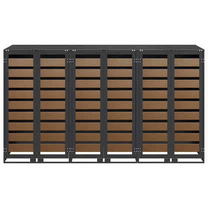 vidaXL Wheelie Bin Storage for 3 Bins Anthracite 204 x 77.5 x 115.5 cm