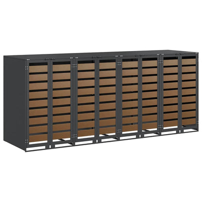 vidaXL Wheelie Bin Storage for 4 Bins Anthracite 272 x 77.5 x 115.5 cm