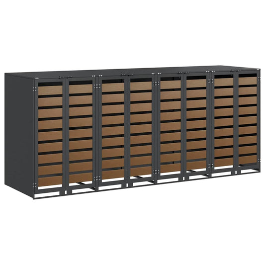 vidaXL Wheelie Bin Storage for 4 Bins Anthracite 272 x 77.5 x 115.5 cm