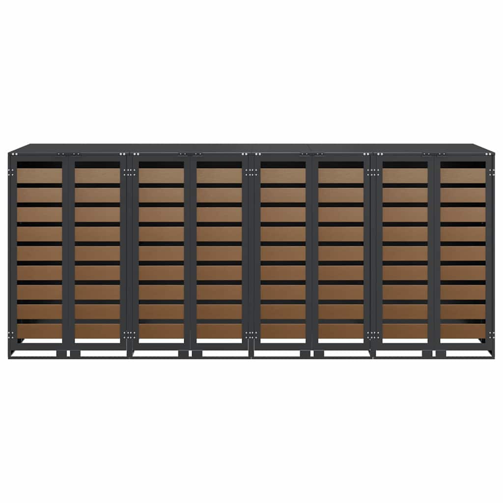 vidaXL Wheelie Bin Storage for 4 Bins Anthracite 272 x 77.5 x 115.5 cm