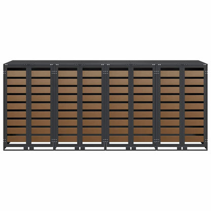vidaXL Wheelie Bin Storage for 4 Bins Anthracite 272 x 77.5 x 115.5 cm
