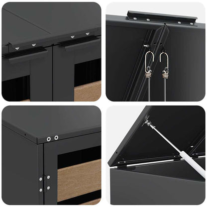 vidaXL Wheelie Bin Storage for 5 Bins Anthracite 340 x 77.5 x 115.5 cm