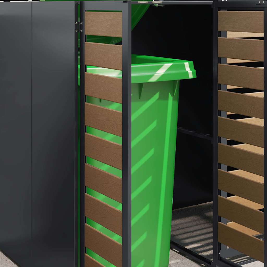 vidaXL Wheelie Bin Storage for 5 Bins Anthracite 340 x 77.5 x 115.5 cm