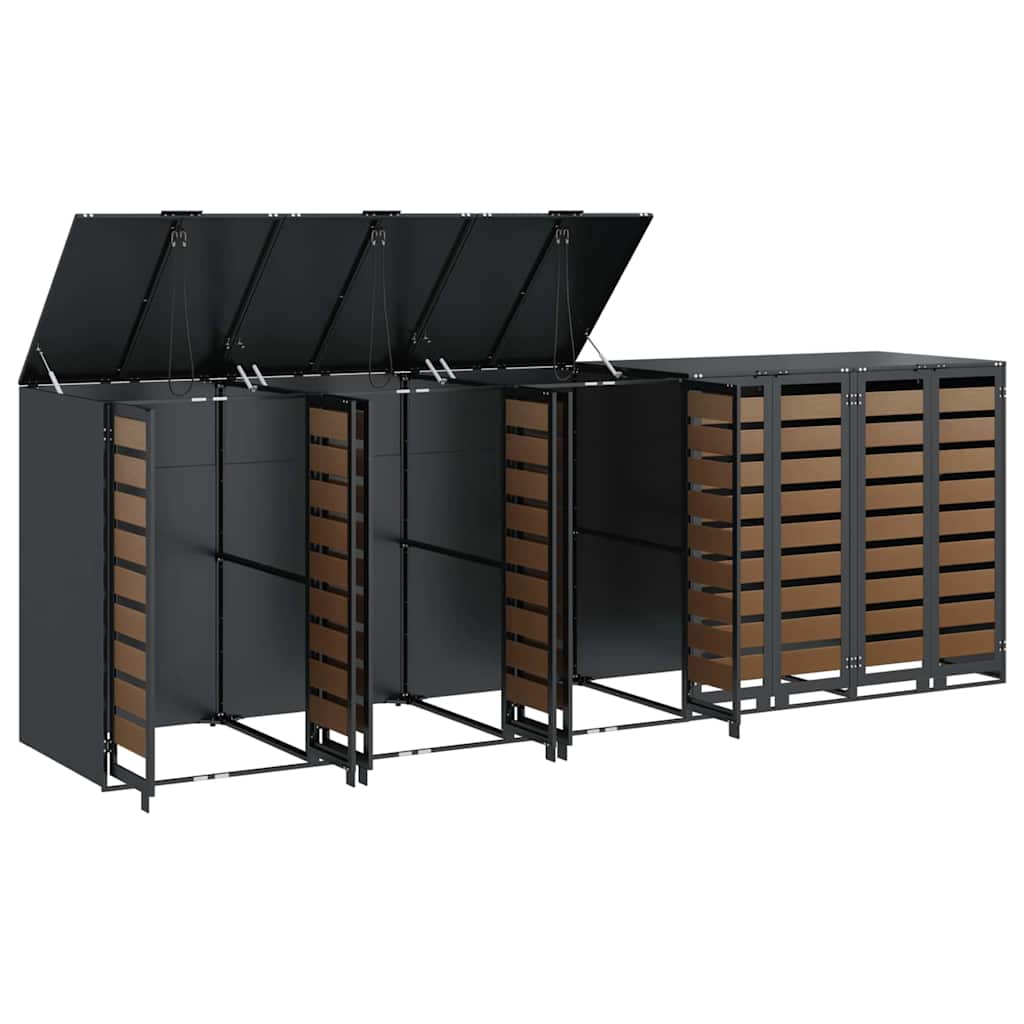 vidaXL Wheelie Bin Storage for 5 Bins Anthracite 340 x 77.5 x 115.5 cm