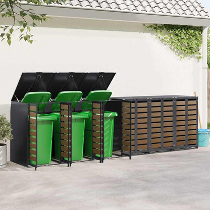vidaXL Wheelie Bin Storage for 6 Bins Anthracite 408 x 77.5 x 115.5 cm