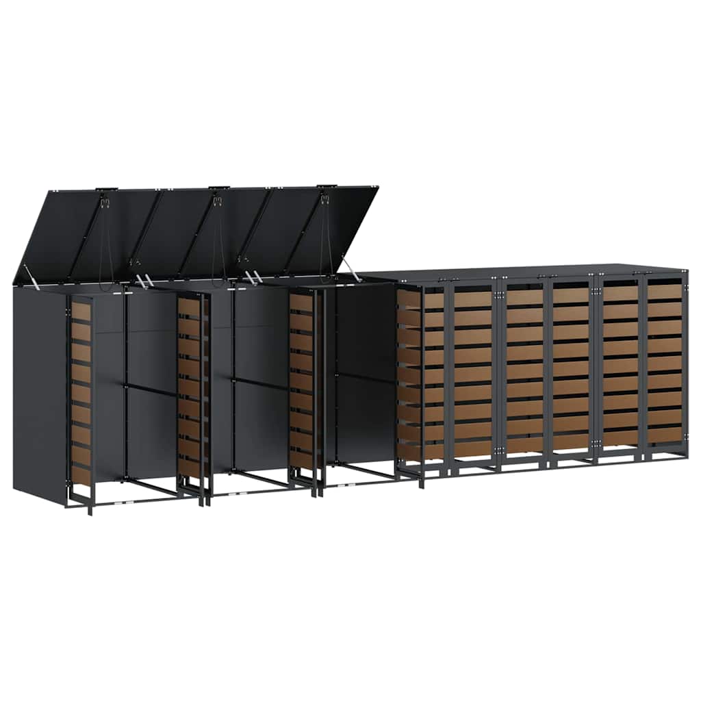 vidaXL Wheelie Bin Storage for 6 Bins Anthracite 408 x 77.5 x 115.5 cm