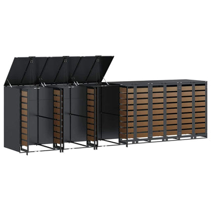 vidaXL Wheelie Bin Storage for 6 Bins Anthracite 408 x 77.5 x 115.5 cm