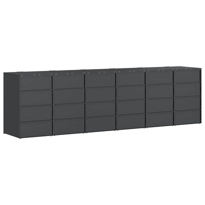 vidaXL Wheelie Bin Storage for 6 Bins Anthracite 408 x 77.5 x 115.5 cm