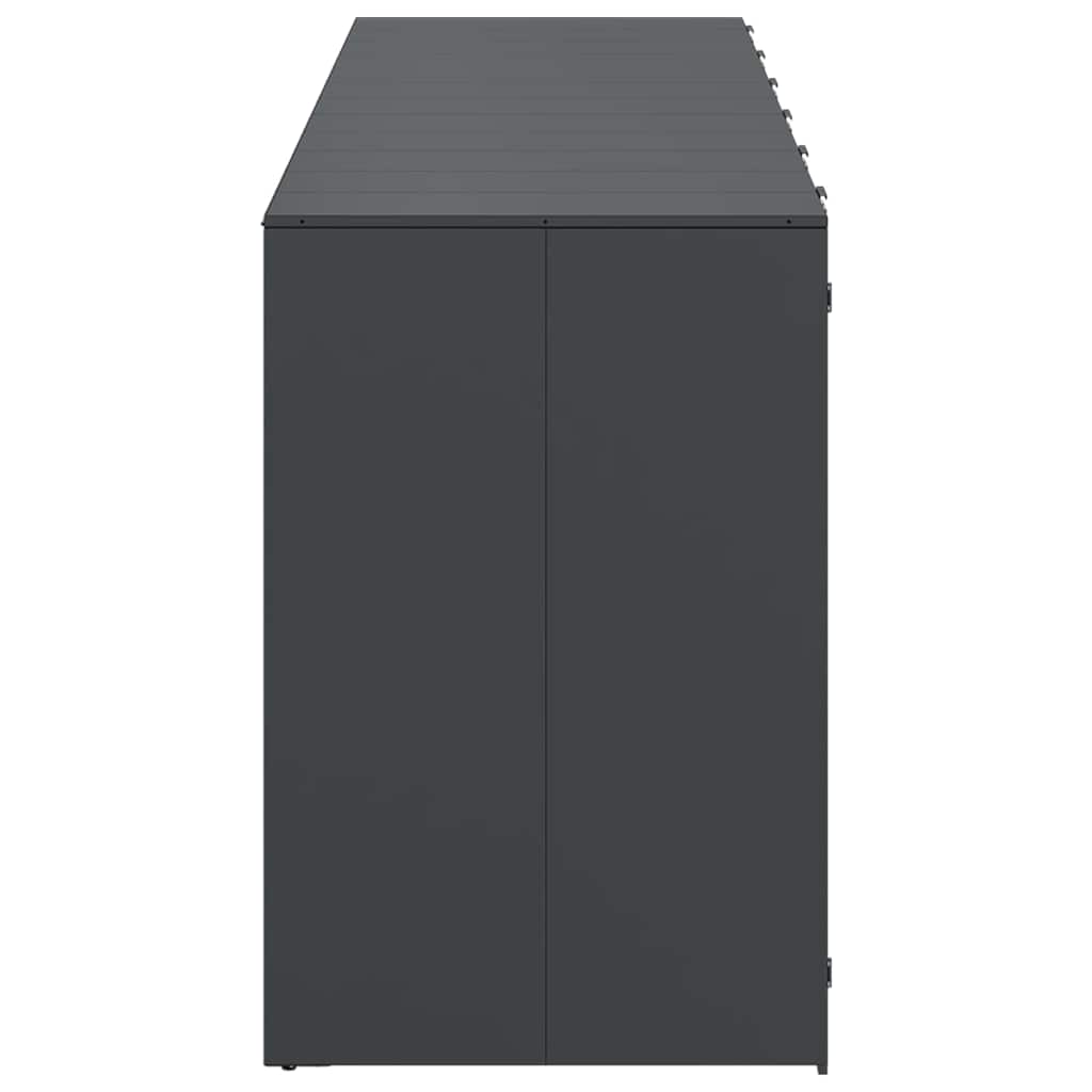 vidaXL Wheelie Bin Storage for 6 Bins Anthracite 408 x 77.5 x 115.5 cm