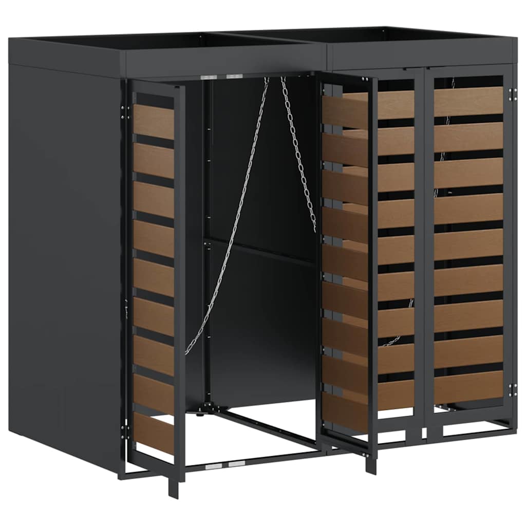 vidaXL Wheelie Bin Storage for 2 Bins Anthracite 136 x 77.5 x 121.5 cm