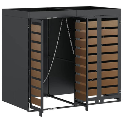 vidaXL Wheelie Bin Storage for 2 Bins Anthracite 136 x 77.5 x 121.5 cm