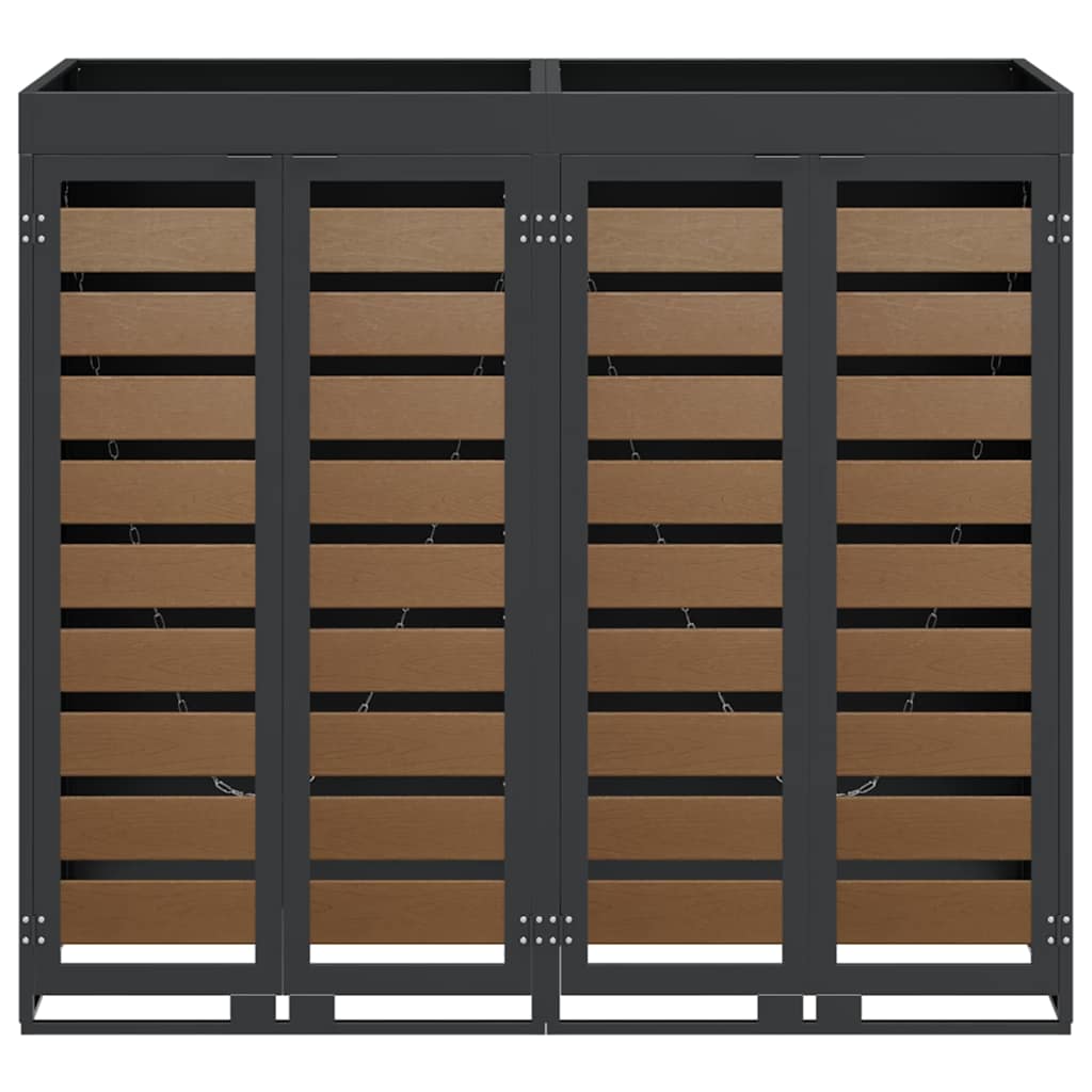 vidaXL Wheelie Bin Storage for 2 Bins Anthracite 136 x 77.5 x 121.5 cm