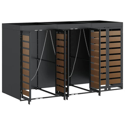 vidaXL Wheelie Bin Storage for 3 Bins Anthracite 204 x 77.5 x 121.5 cm