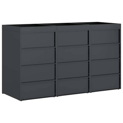 vidaXL Wheelie Bin Storage for 3 Bins Anthracite 204 x 77.5 x 121.5 cm
