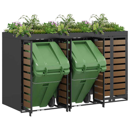 vidaXL Wheelie Bin Storage for 3 Bins Anthracite 204 x 77.5 x 121.5 cm