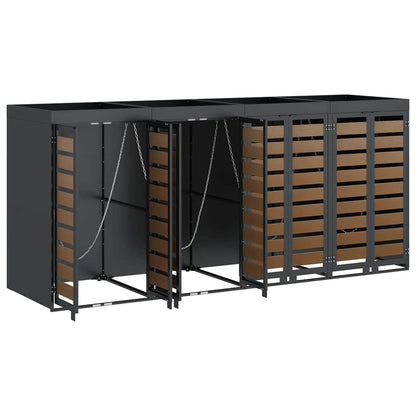 vidaXL Wheelie Bin Storage for 4 Bins Anthracite 272 x 77.5 x 121.5 cm