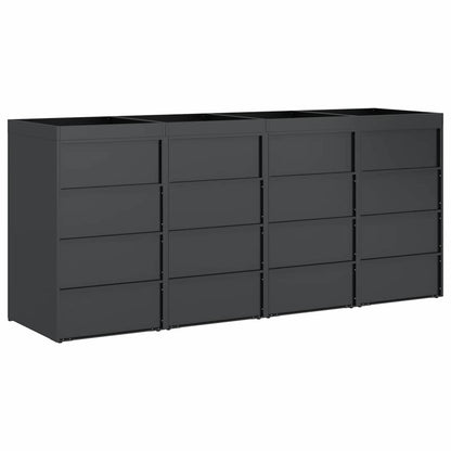 vidaXL Wheelie Bin Storage for 4 Bins Anthracite 272 x 77.5 x 121.5 cm