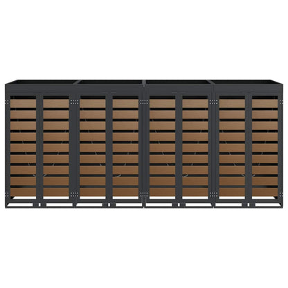 vidaXL Wheelie Bin Storage for 4 Bins Anthracite 272 x 77.5 x 121.5 cm