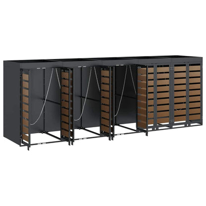 vidaXL Wheelie Bin Storage for 5 Bins Anthracite 340 x 77.5 x 121.5 cm