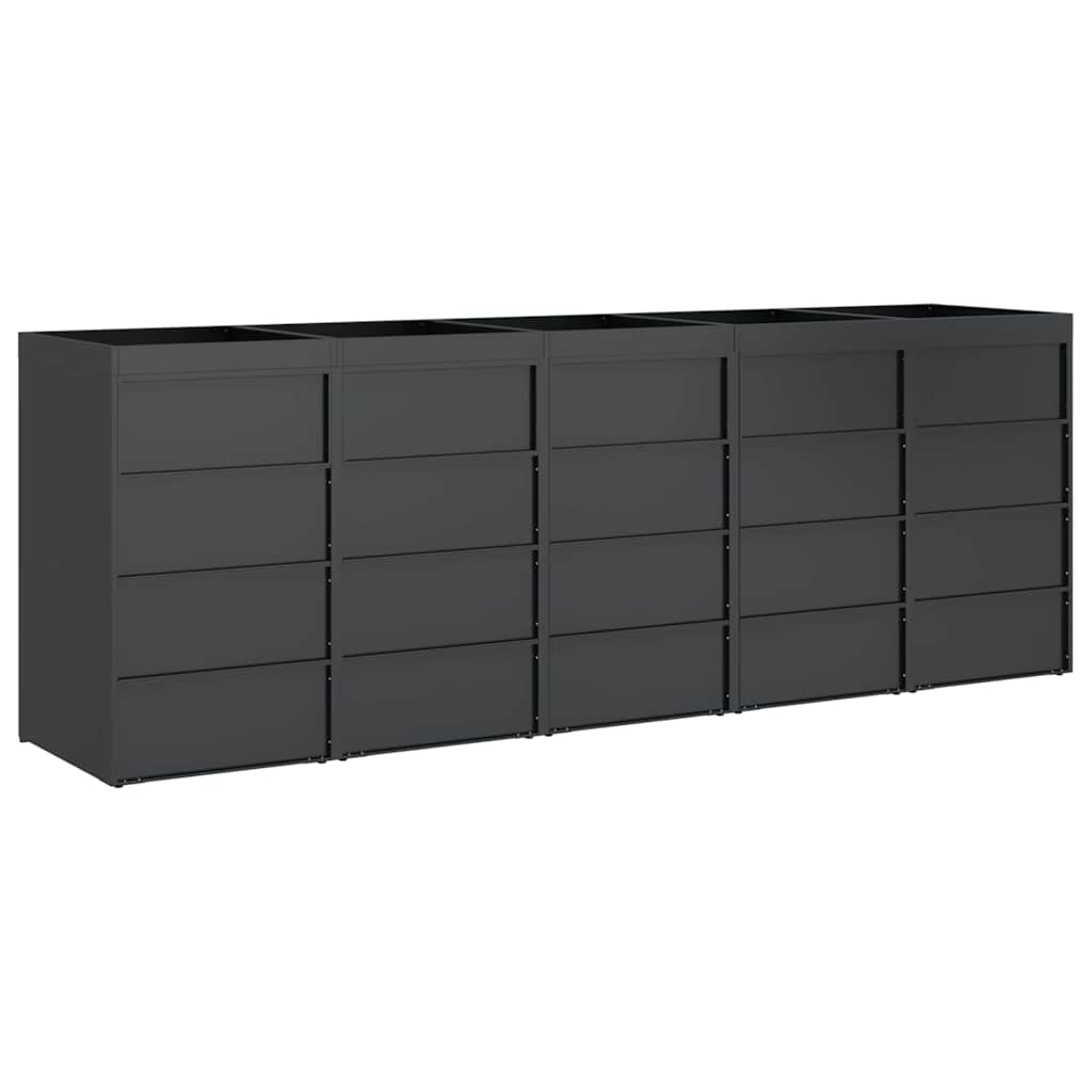 vidaXL Wheelie Bin Storage for 5 Bins Anthracite 340 x 77.5 x 121.5 cm