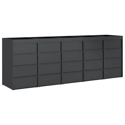 vidaXL Wheelie Bin Storage for 5 Bins Anthracite 340 x 77.5 x 121.5 cm