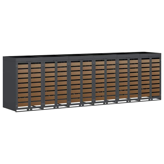 vidaXL Wheelie Bin Storage for 6 Bins Anthracite 408 x 77.5 x 121.5 cm