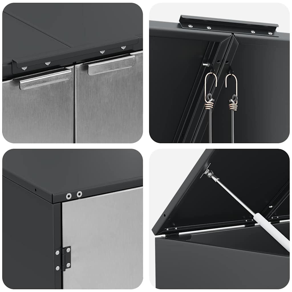 vidaXL Wheelie Bin Storage for 2 Bins Anthracite 136 x 77.5 x 115.5 cm