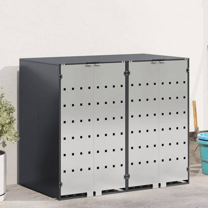 vidaXL Wheelie Bin Storage for 2 Bins Anthracite 136 x 77.5 x 115.5 cm