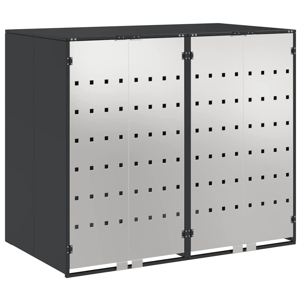 vidaXL Wheelie Bin Storage for 2 Bins Anthracite 136 x 77.5 x 115.5 cm