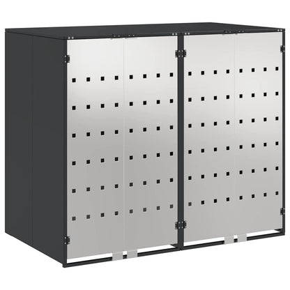 vidaXL Wheelie Bin Storage for 2 Bins Anthracite 136 x 77.5 x 115.5 cm