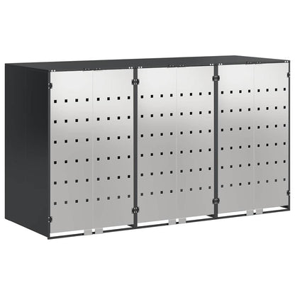 vidaXL Wheelie Bin Storage for 3 Bins Anthracite 204 x 77.5 x 115.5 cm