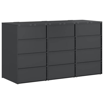vidaXL Wheelie Bin Storage for 3 Bins Anthracite 204 x 77.5 x 115.5 cm
