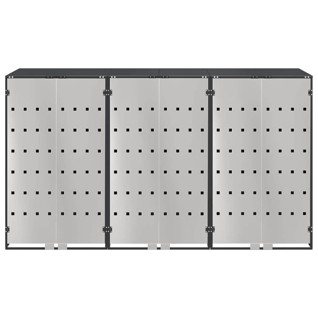 vidaXL Wheelie Bin Storage for 3 Bins Anthracite 204 x 77.5 x 115.5 cm