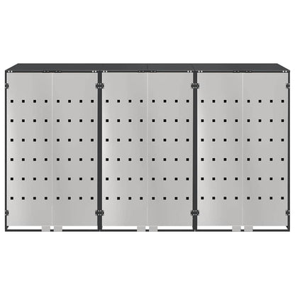 vidaXL Wheelie Bin Storage for 3 Bins Anthracite 204 x 77.5 x 115.5 cm
