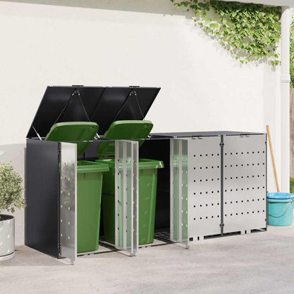 vidaXL Wheelie Bin Storage for 4 Bins Anthracite 272 x 77.5 x 115.5 cm