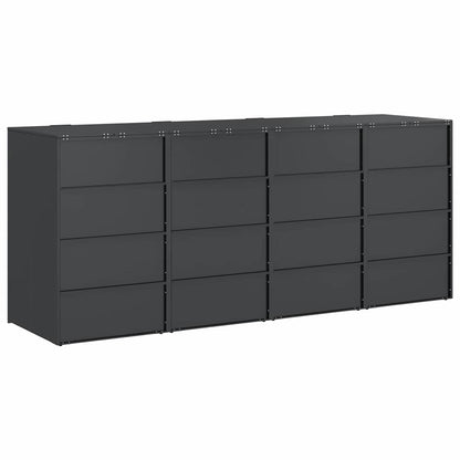 vidaXL Wheelie Bin Storage for 4 Bins Anthracite 272 x 77.5 x 115.5 cm